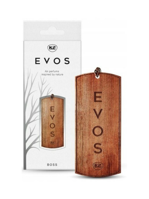 detail EVOS - BOSS, dřevěná vonná visačka