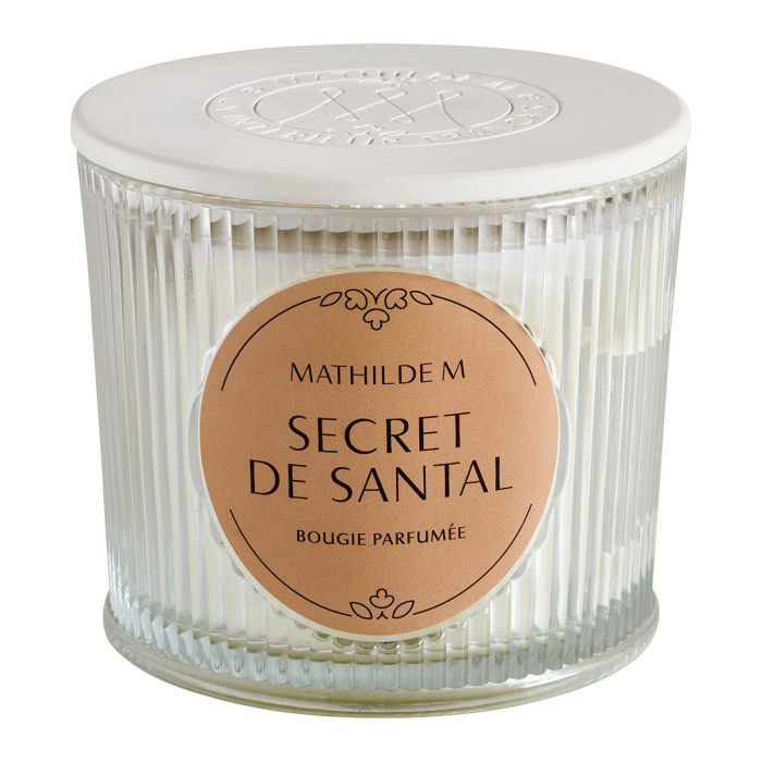 detail Mathilde M. - SECRET DE SANTAL, velká tříknotá svíčka 400g