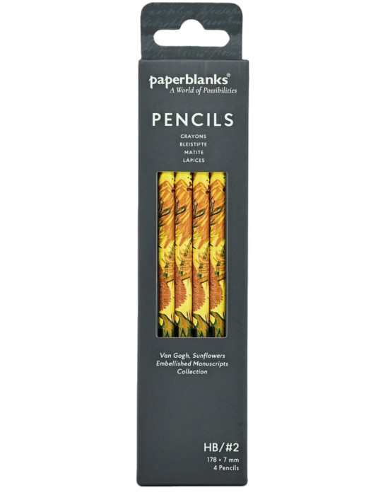 detail Paperblanks Pencils HB balení 4ks Sunflowers, Van Gogh