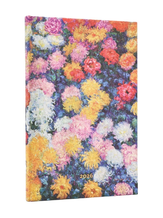 detail Paperblanks Diář 2026 MAXI týdenní vertical - Monet's Chrysanthemums