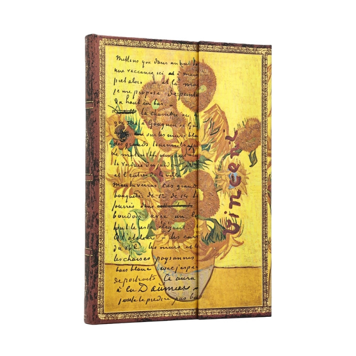 detail Paperblanks MIDI zápisník - Van Gogh, Sunflowers, linkovaný