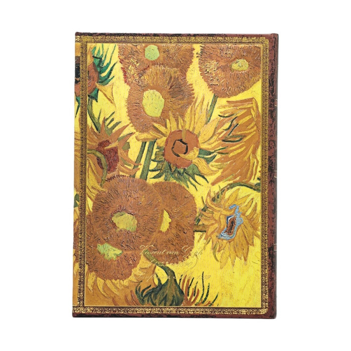 detail Paperblanks MIDI zápisník - Van Gogh, Sunflowers, linkovaný