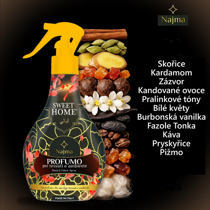 detail Sweet Home Textilní a bytový sprej 250ml Layali Najma