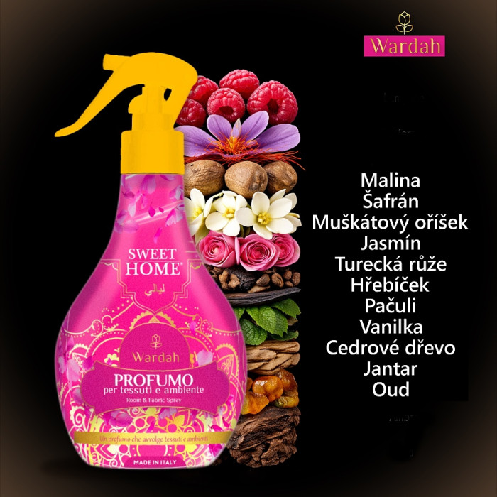 detail Sweet Home Textilní a bytový sprej 250ml Layali Wardah