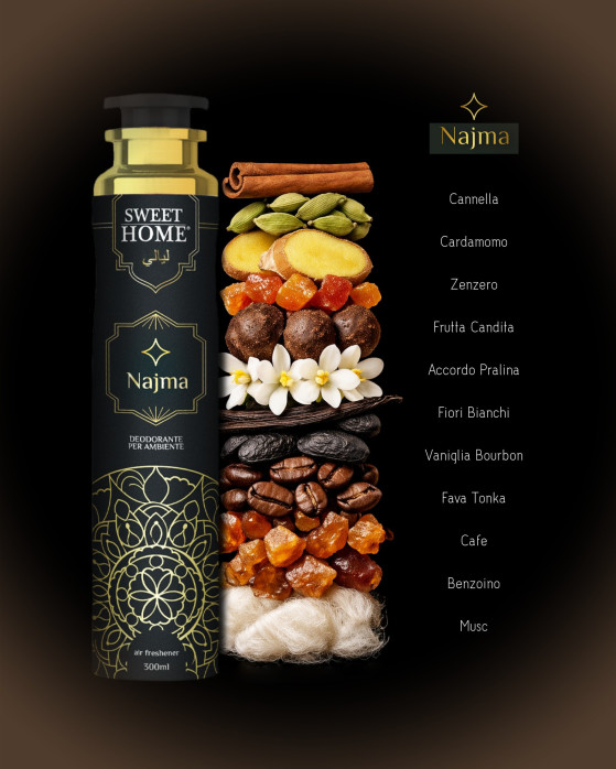 detail Sweet Home Bytový sprej 300ml Layali Najma
