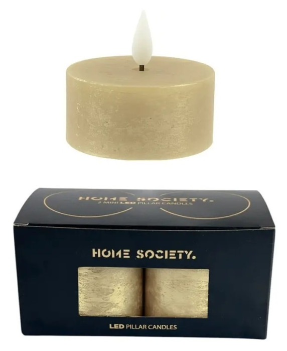 detail Home Society Collection Sada 2x maxi čajovka LED s ovladačem, Gold