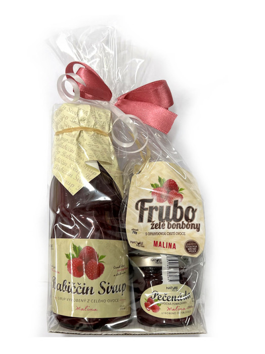 detail Babiččin Sirup MALINA, pečenáda, želé bonbónky