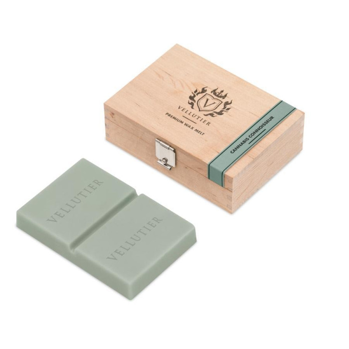detail Vellutier CANNABIS CONNOISSEUR, vosk v dřevěné krabičce 50 g