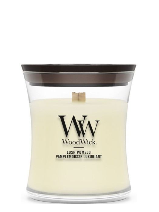 detail Vonná svíčka WoodWick Lush Pomelo, malá 85 g