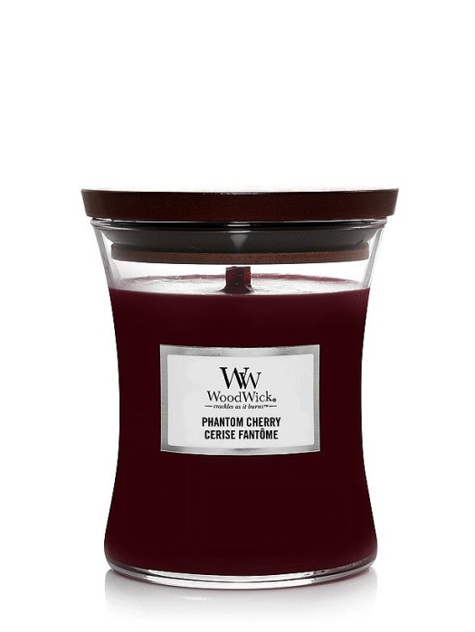 detail Vonná svíčka WoodWick PHANTOM CHERRY, střední 275 g