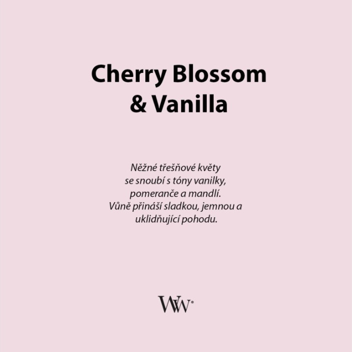 detail Vonná svíčka WoodWick Cherry Blossom & Vanilla, střední 275 g