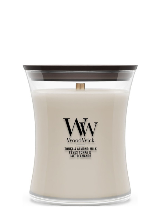detail Vonná svíčka WoodWick Tonka & Almond Milk, střední 275 g