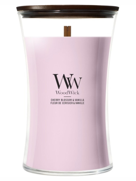 detail Vonná svíčka WoodWick Cherry Blossom & Vanilla, velká 609 g