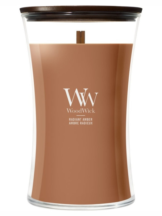 detail Vonná svíčka WoodWick Radiant Amber, velká 609 g