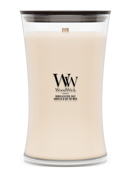detail Vonná svíčka WoodWick Vanilla & Sea Salt, velká 609 g