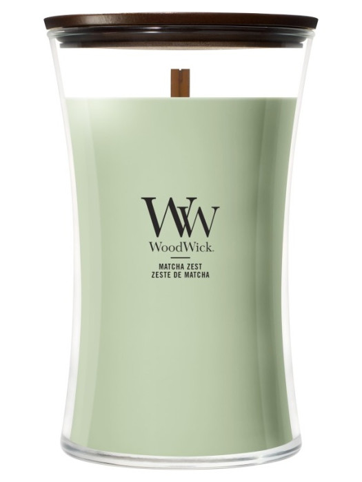 detail Vonná svíčka WoodWick Matcha Zest, velká 609 g