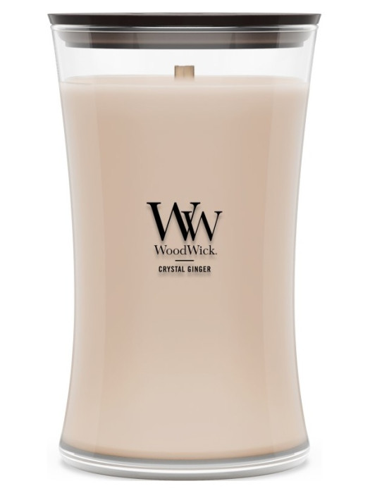 detail Vonná svíčka WoodWick Crystal Ginger, velká 609 g