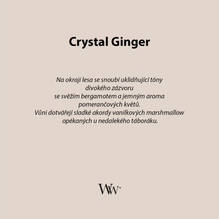 detail Vonná svíčka WoodWick Crystal Ginger, velká 609 g