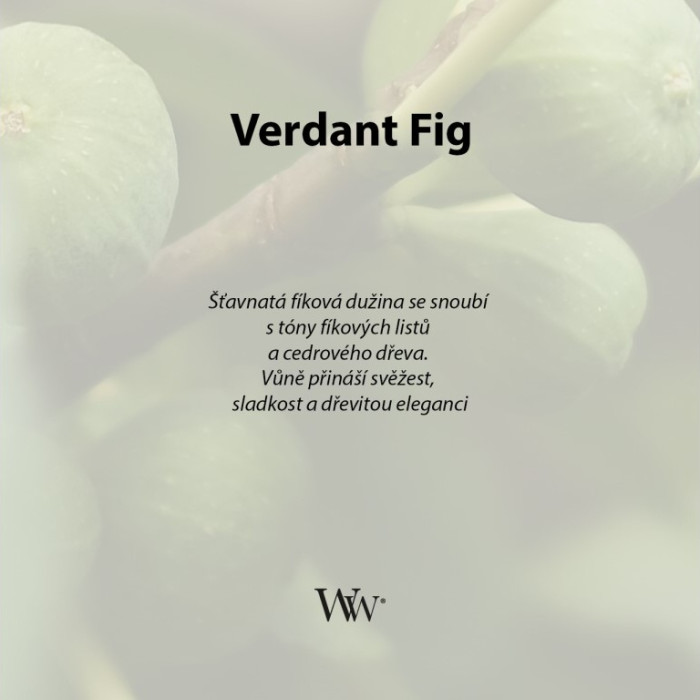 detail Vonná svíčka WoodWick Verdant Fig, velká 609g