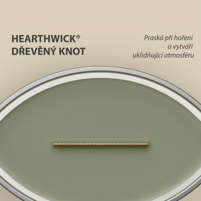 detail Vonná svíčka WoodWick Trilogy Verdant Woods, široký knot 453 g