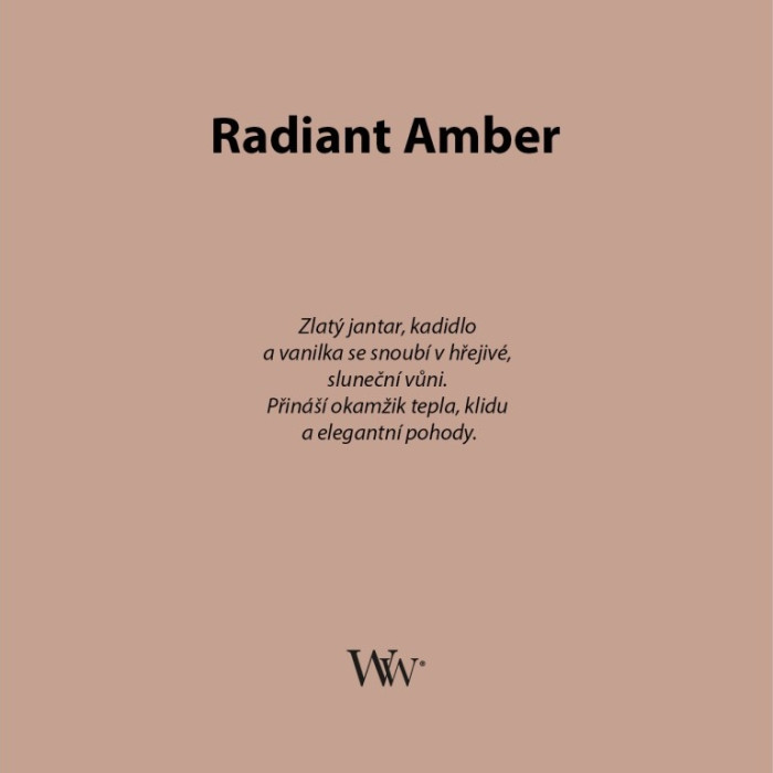 detail Vonná svíčka RADIANT AMBER, široký knot 453g