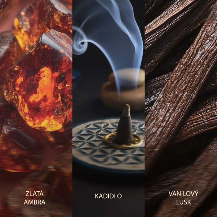 detail Vonná svíčka RADIANT AMBER, široký knot 453g