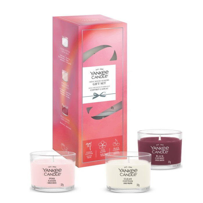 detail Yankee Candle Dárková sada červená, 3x votivní svíčky ve skle 37g