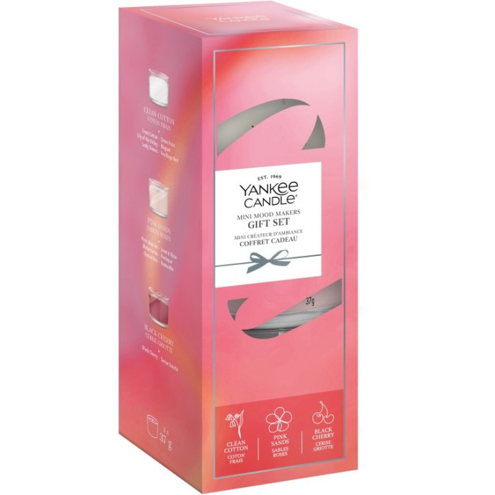 detail Yankee Candle Dárková sada červená, 3x votivní svíčky ve skle 37g