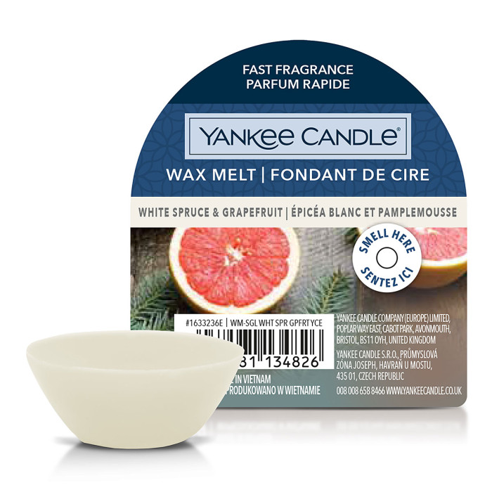 detail Yankee Candle WHITE SPRUCE & GRAPEFRUIT, vonný vosk 22 g NEW