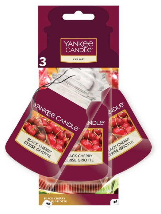 detail Yankee Candle BLACK CHERRY papírová visačka SADA 3 ks