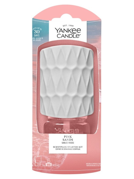 detail Yankee Candle Elektrický difuzér do zásuvky PINK SANDS + náplň 18,5 ml