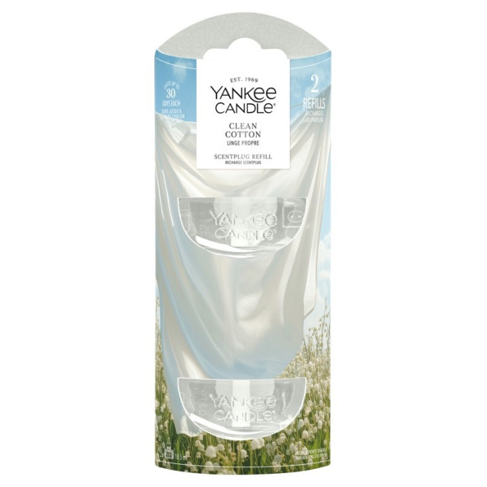 detail Yankee Candle CLEAN COTTON náplň pro vůni do elektrické zásuvky, 2x 18,5ml