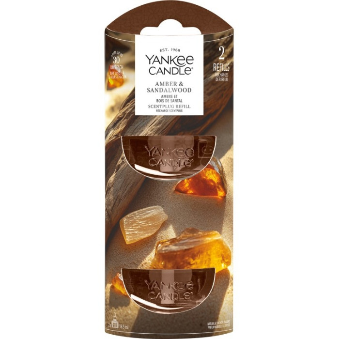 detail Yankee Candle Amber & Sandalwood, náplň (2ks) vůně do elektrické zásuvky