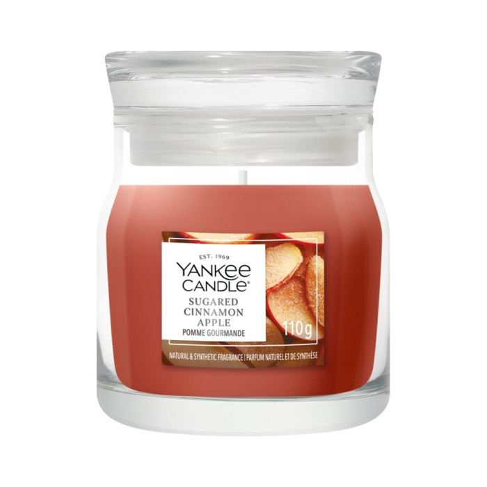 detail Yankee Candle Sugared Cinnamon Apple, signature malá 110 g