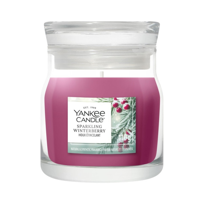 detail Yankee Candle Sparkling Winterberry, signature malá 110 g