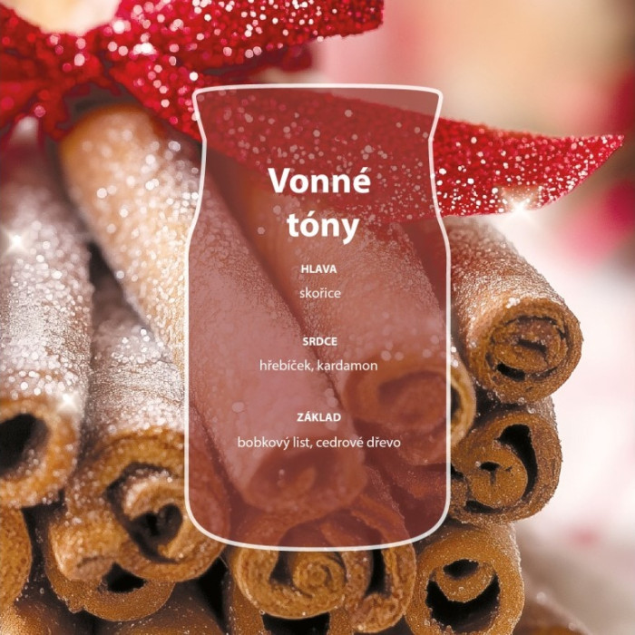 detail Yankee Candle Sparkling Cinnamon, signature velká svíčka 567 g