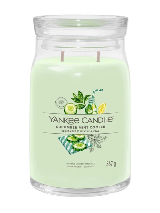 detail Yankee Candle Cucumber Mint Cooler, signature velká svíčka 567 g