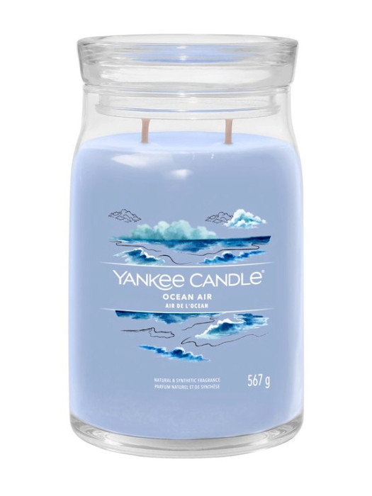 detail Yankee Candle Ocean Air, signature velká svíčka 567 g