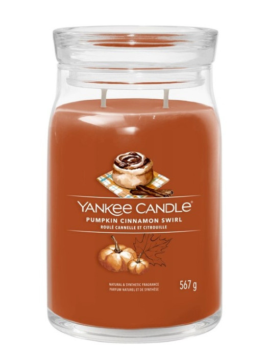 detail xYankee Candle Pumpkin Cinnamon Swirl, signature velká svíčka 567 g