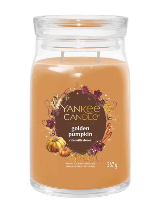detail Yankee Candle GOLDEN PUMPKIN, signature velká svíčka 567g