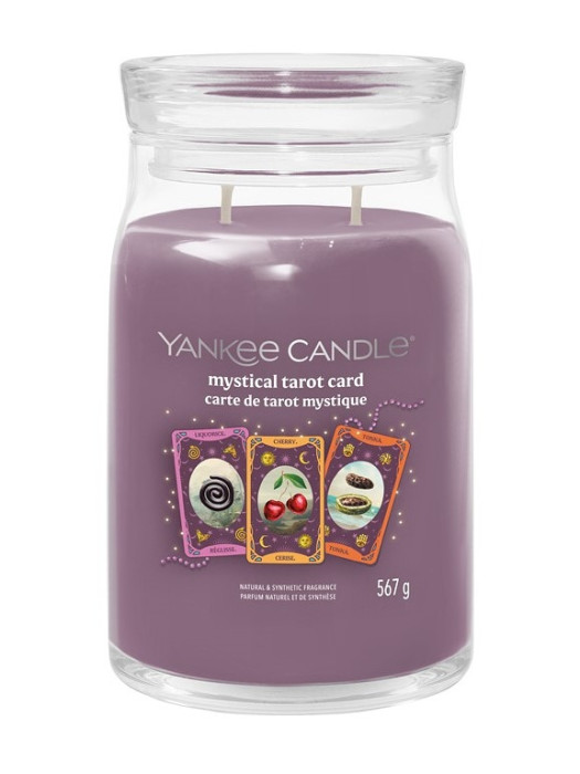 detail xYankee Candle Halloween Mystical Tarot Card, signature velká svíčka 567g