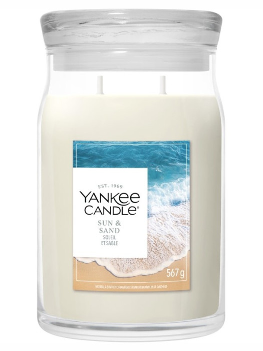 detail Yankee Candle Sun & Sand, signature velká svíčka 567g