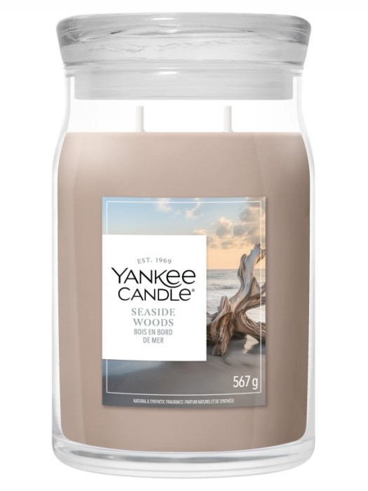 detail Yankee Candle Seaside Woods, signature velká svíčka 567 g