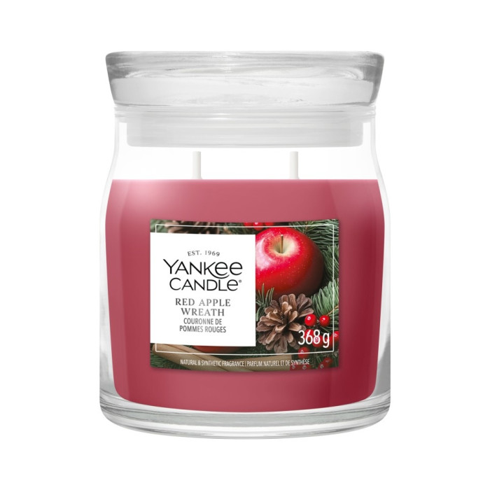 detail Yankee Candle Red Apple Wreath, signature střední 368 g