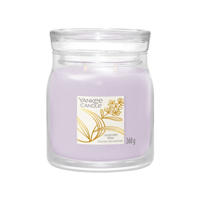 detail Yankee Candle Lavender Bliss, signature střední svíčka 368 g