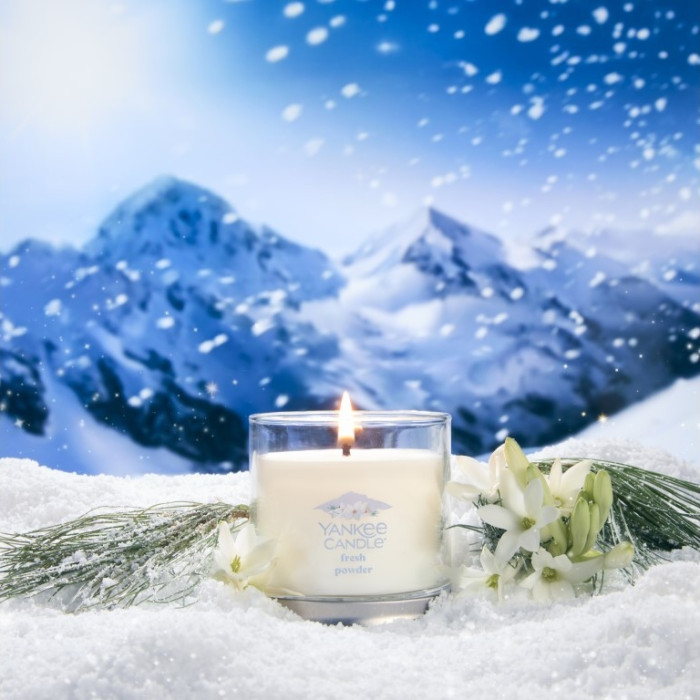 detail Yankee Candle VANILLA FLURRIES, signature tumbler malý 122g