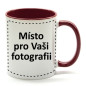 náhled Fotohrnek COMBO Vínovo-bílý 1x foto 300ml
