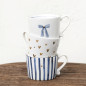 náhled Bastion Collections Hrnek White/Iris Blue Big Stripe, 300ml