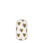 náhled Bastion Collections Oválný talířek XS White/Brown Hearts, 15,5x8,5x2cm