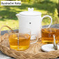 náhled Bastion Collections Teapot Konvička WHITE with little heart in black